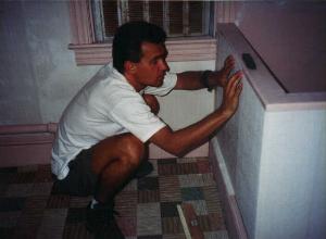 Thomas Sander working on attic bedroom